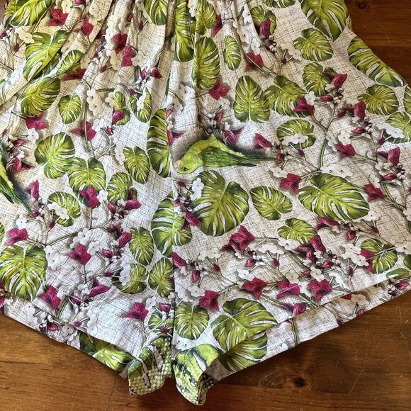 Sinesia Karol XS Silk Romper lined pockets Parrakeet Floral print Tropical - Picture 13 of 16